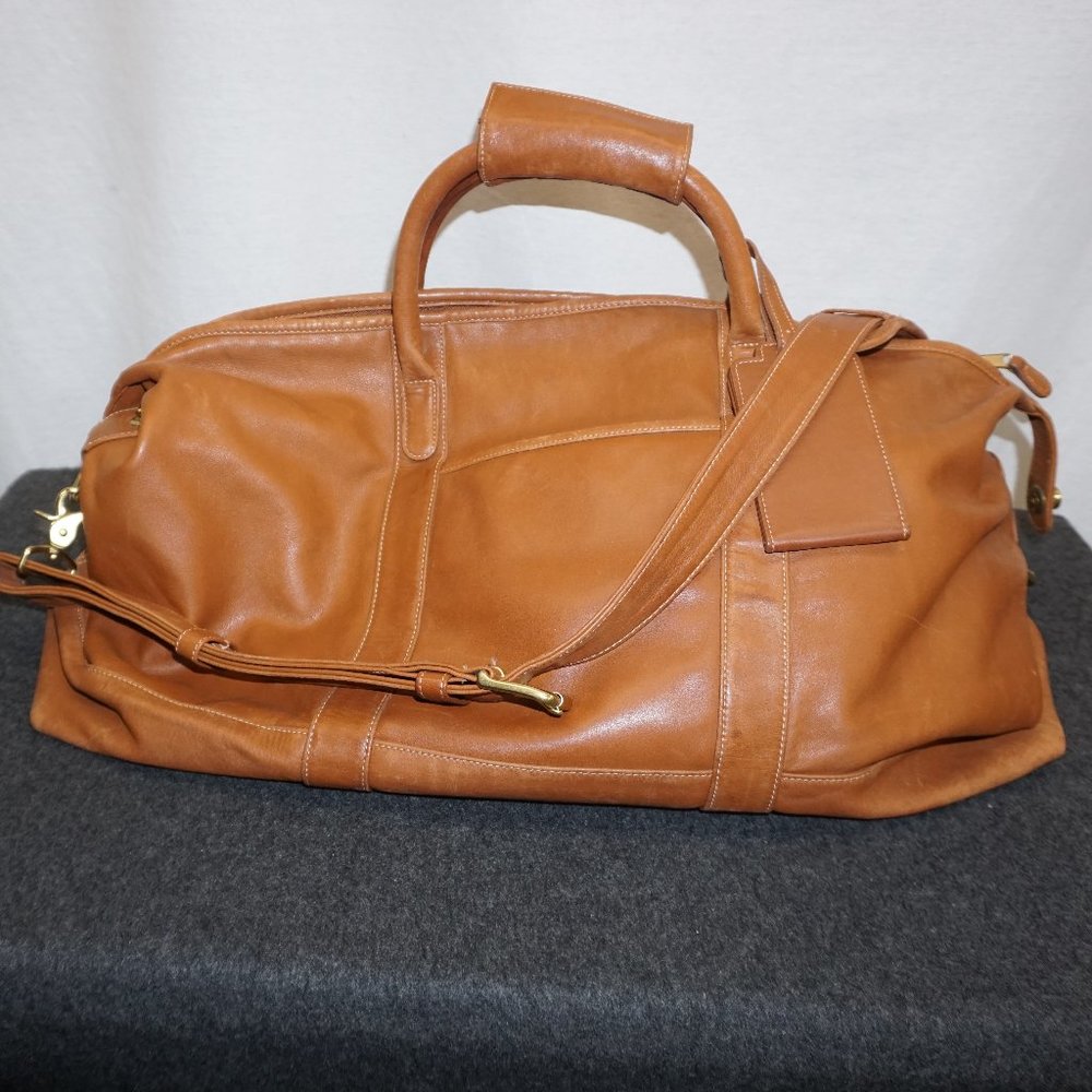 VTG Coach British tan leather cabin bag E7B-502C barely used!